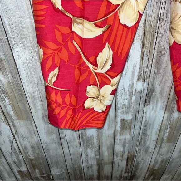 Talbots Pink Floral Silk Blend Vintage Ankle Pants - Picture 2 of 6